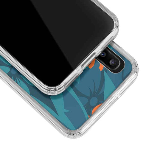 NFL Miami Dolphins Tropical Print Galaxy A20 Clear Case