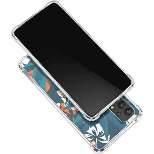 NFL Miami Dolphins Tropical Print Galaxy A32 5G Clear Case