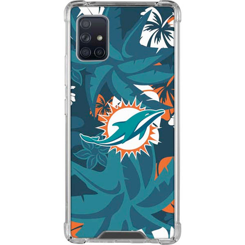 NFL Miami Dolphins Tropical Print Galaxy A51 5G Clear Case