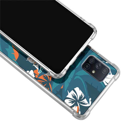 NFL Miami Dolphins Tropical Print Galaxy A51 5G Clear Case