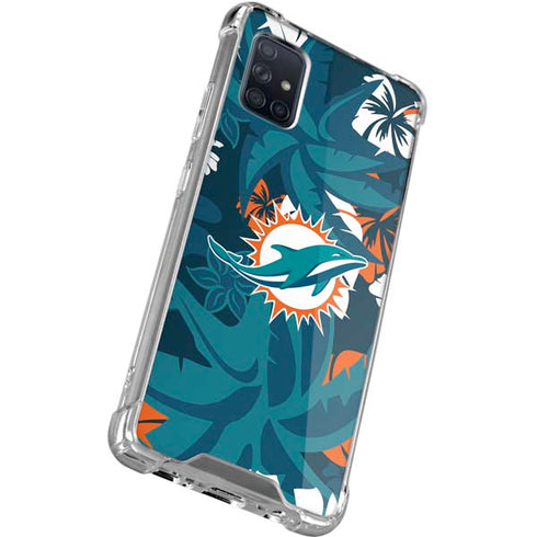 NFL Miami Dolphins Tropical Print Galaxy A51 5G Clear Case