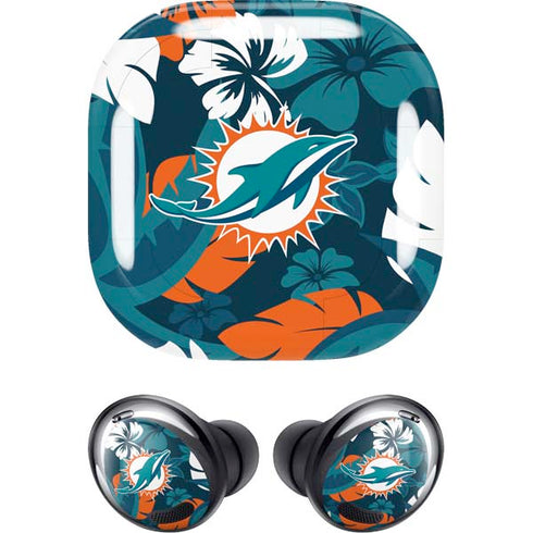 NFL Miami Dolphins Tropical Print Galaxy Buds Pro Skin