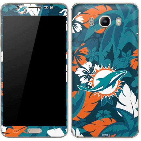 NFL Miami Dolphins Tropical Print Galaxy J7 Skin