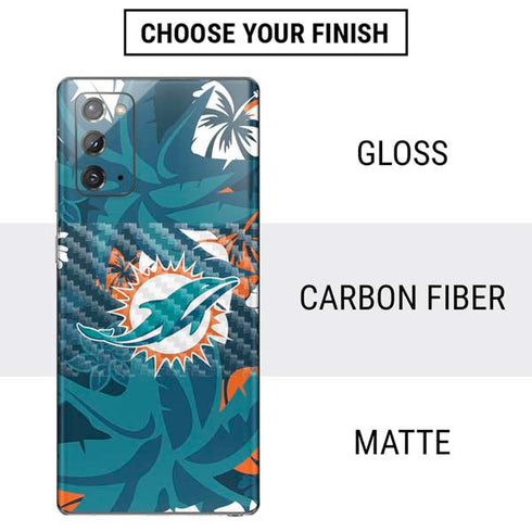 NFL Miami Dolphins Tropical Print Galaxy Note20 5G Skin