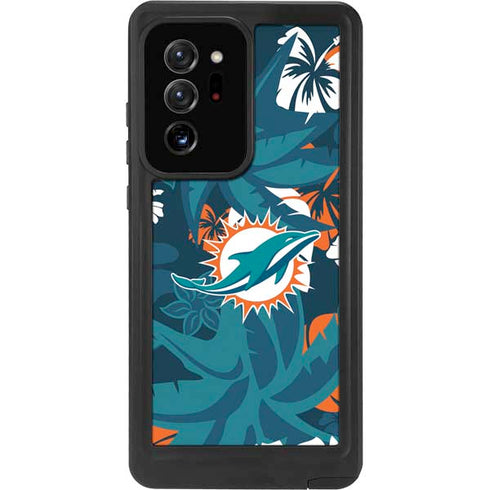 NFL Miami Dolphins Tropical Print Galaxy Note20 Ultra 5G Waterproof Case