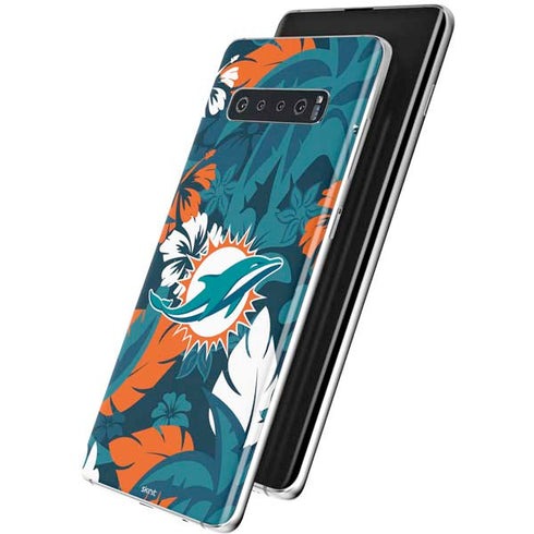 NFL Miami Dolphins Tropical Print Galaxy S10 Plus Skin