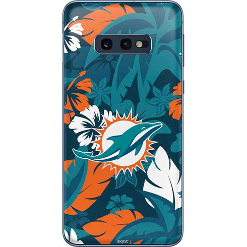 NFL Miami Dolphins Tropical Print Galaxy S10e Skin