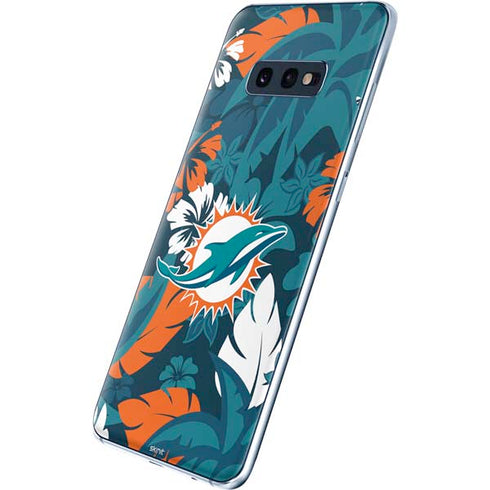NFL Miami Dolphins Tropical Print Galaxy S10e Skin