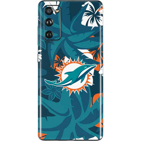 NFL Miami Dolphins Tropical Print Galaxy S20 Fan Edition Skin
