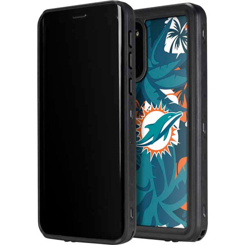 NFL Miami Dolphins Tropical Print Galaxy S20 Plus Waterproof Case