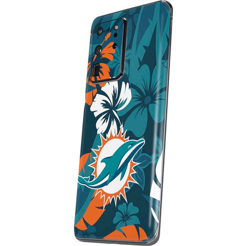 NFL Miami Dolphins Tropical Print Galaxy S20 Ultra 5G Skin