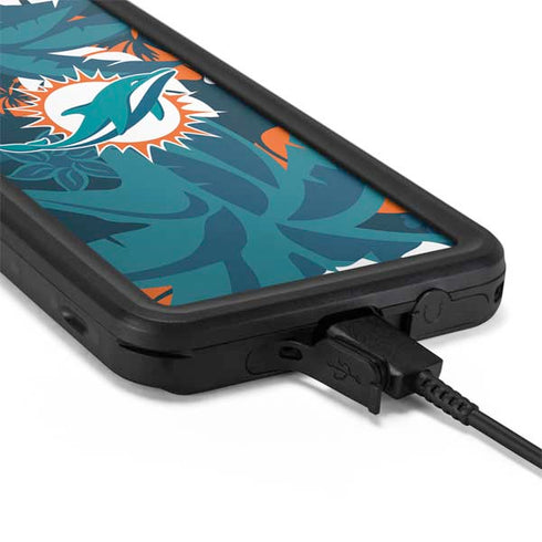 NFL Miami Dolphins Tropical Print Galaxy S20 Waterproof Case