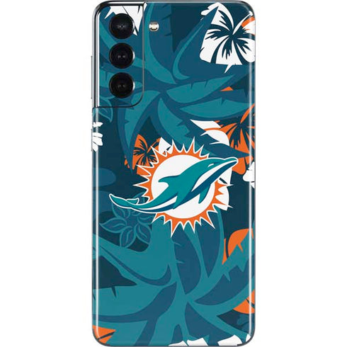 NFL Miami Dolphins Tropical Print Galaxy S21 5G Skin