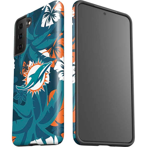NFL Miami Dolphins Tropical Print Galaxy S21 FE Pro Case