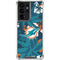 NFL Miami Dolphins Tropical Print Galaxy S21 Ultra 5G Clear Case