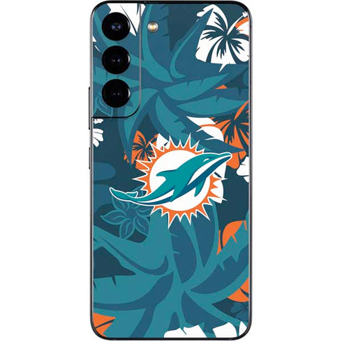 NFL Miami Dolphins Tropical Print Galaxy S22 Skin