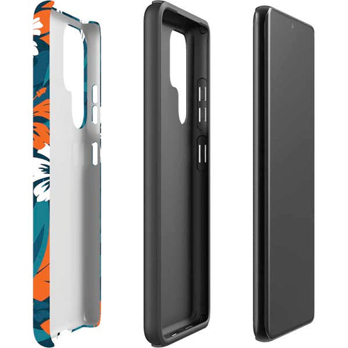 NFL Miami Dolphins Tropical Print Galaxy S22 Ultra Pro Case