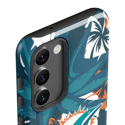 NFL Miami Dolphins Tropical Print Galaxy S23 Plus Pro Case