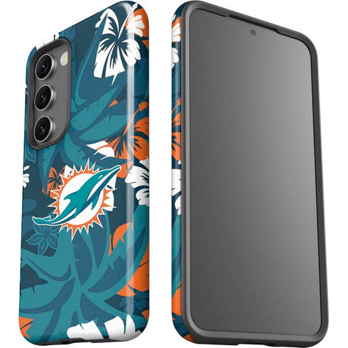 NFL Miami Dolphins Tropical Print Galaxy S23 Plus Pro Case