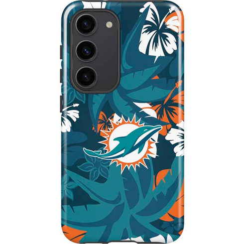 NFL Miami Dolphins Tropical Print Galaxy S23 Pro Case