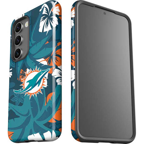 NFL Miami Dolphins Tropical Print Galaxy S23 Pro Case