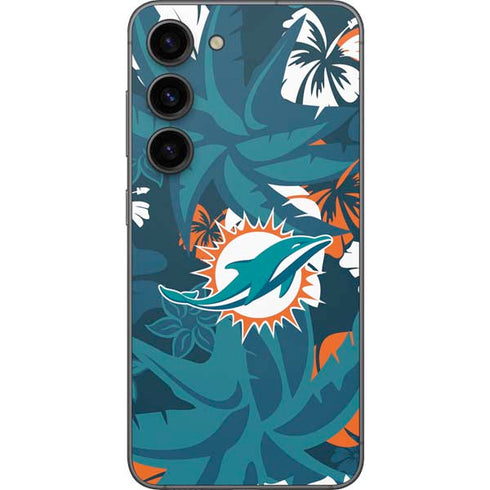 NFL Miami Dolphins Tropical Print Galaxy S23 Skin