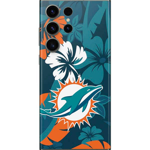 NFL Miami Dolphins Tropical Print Galaxy S23 Ultra Skin