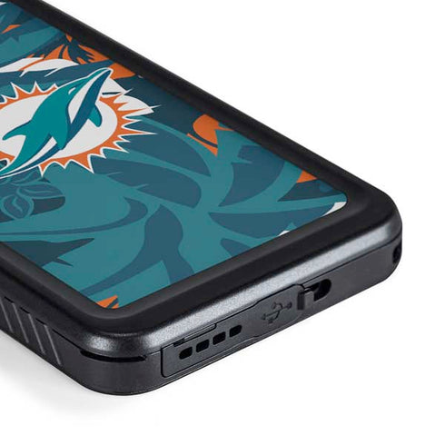 NFL Miami Dolphins Tropical Print Galaxy S23 Waterproof Case