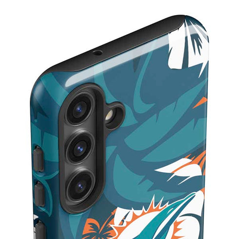 NFL Miami Dolphins Tropical Print Galaxy S24 Plus Impact Case