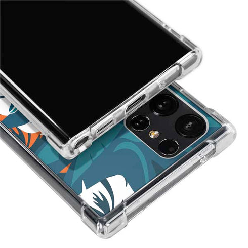 NFL Miami Dolphins Tropical Print Galaxy S24 Ultra Clear Case