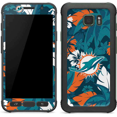 NFL Miami Dolphins Tropical Print Galaxy S7 Active Skin