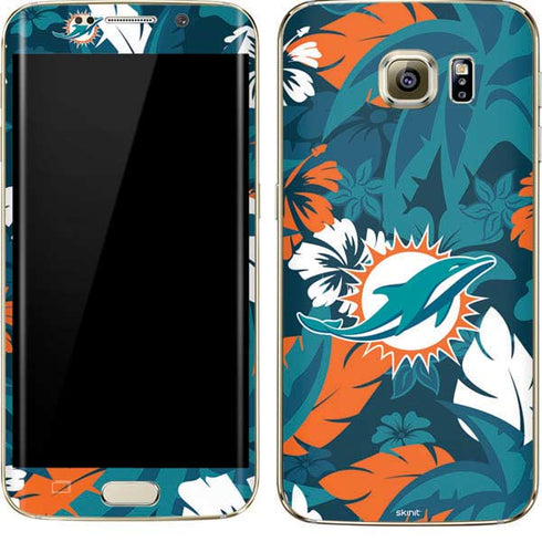 NFL Miami Dolphins Tropical Print Galaxy S7 Edge Skin