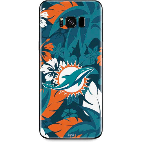 NFL Miami Dolphins Tropical Print Galaxy S8 Skin