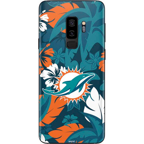 NFL Miami Dolphins Tropical Print Galaxy S9 Plus Skin