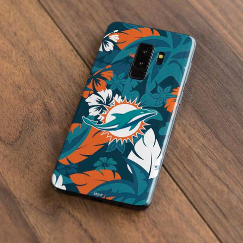 NFL Miami Dolphins Tropical Print Galaxy S9 Plus Skin