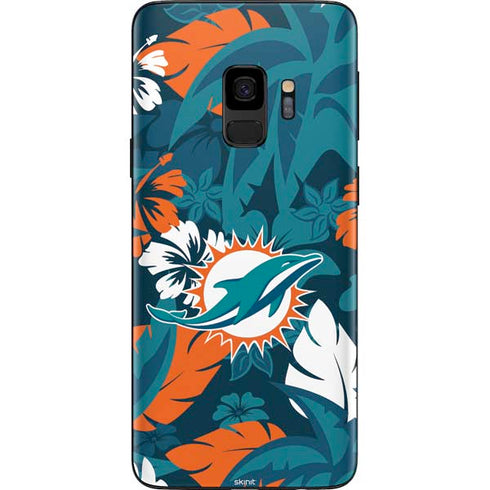 NFL Miami Dolphins Tropical Print Galaxy S9 Skin