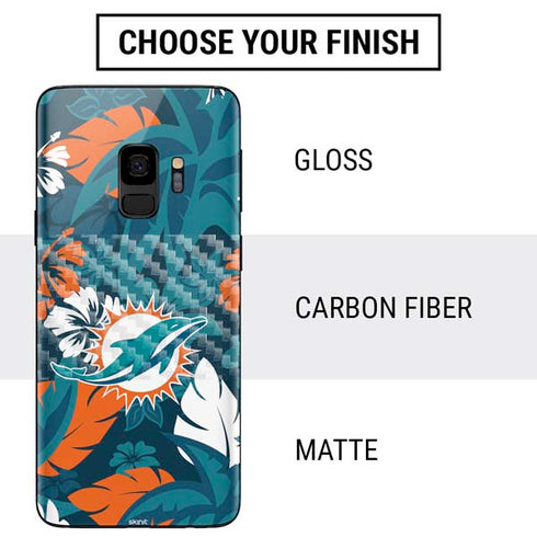 NFL Miami Dolphins Tropical Print Galaxy S9 Skin