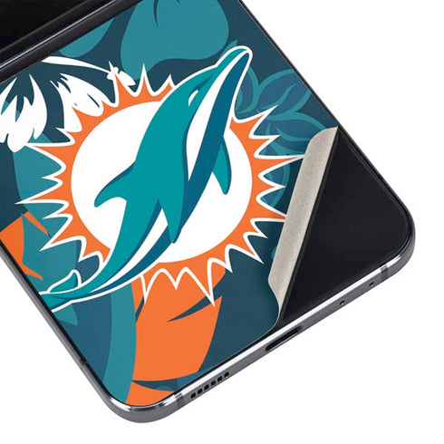 NFL Miami Dolphins Tropical Print Galaxy Z Flip5 5G Skin