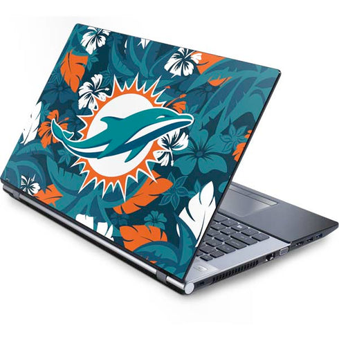NFL Miami Dolphins Tropical Print Generic Laptop Skin
