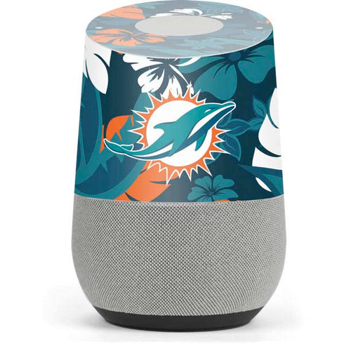 NFL Miami Dolphins Tropical Print Google Home Skin