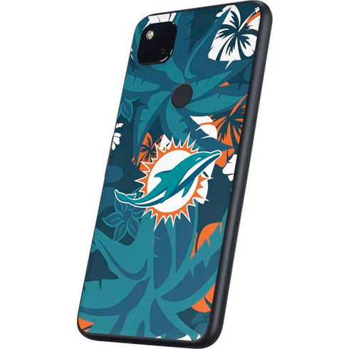 NFL Miami Dolphins Tropical Print Google Pixel 4a Skin