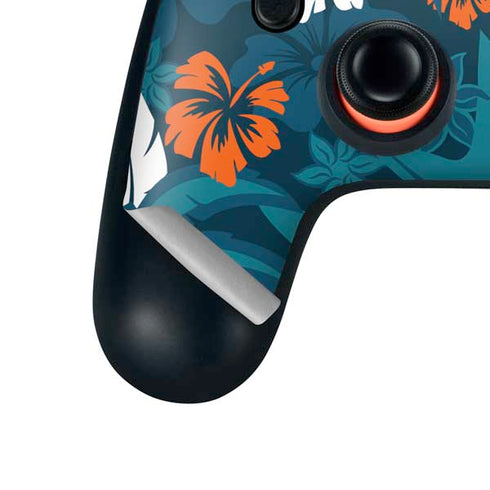 NFL Miami Dolphins Tropical Print Google Stadia Controller Skin