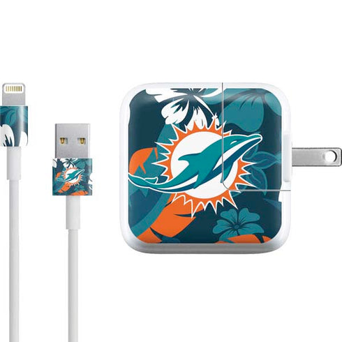 NFL Miami Dolphins Tropical Print iPad Charger (10W USB) Skin