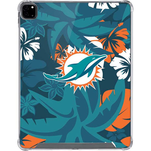NFL Miami Dolphins Tropical Print iPad Pro 12.9in (2020) Clear Case