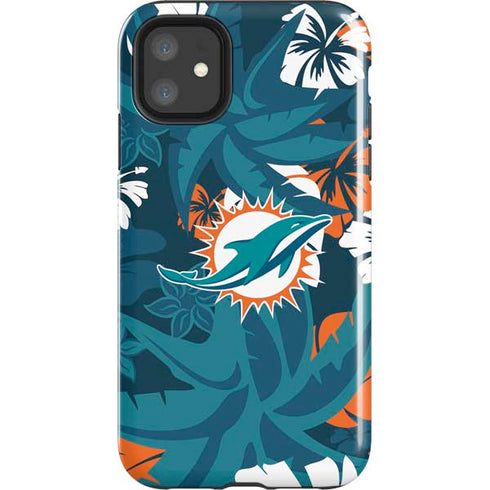 NFL Miami Dolphins Tropical Print iPhone 11 Impact Case