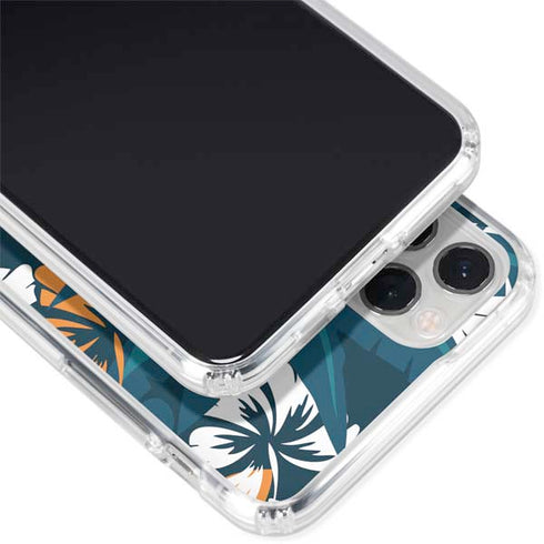 NFL Miami Dolphins Tropical Print iPhone 11 Pro Clear Case