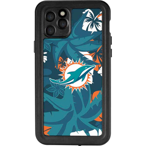 NFL Miami Dolphins Tropical Print iPhone 11 Pro Waterproof Case