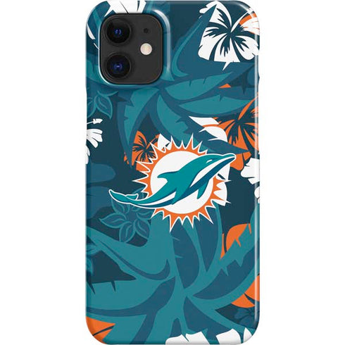 NFL Miami Dolphins Tropical Print iPhone 12 Mini Lite Case