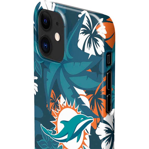 NFL Miami Dolphins Tropical Print iPhone 12 Mini Lite Case