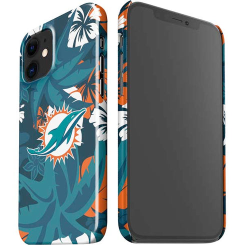 NFL Miami Dolphins Tropical Print iPhone 12 Mini Lite Case